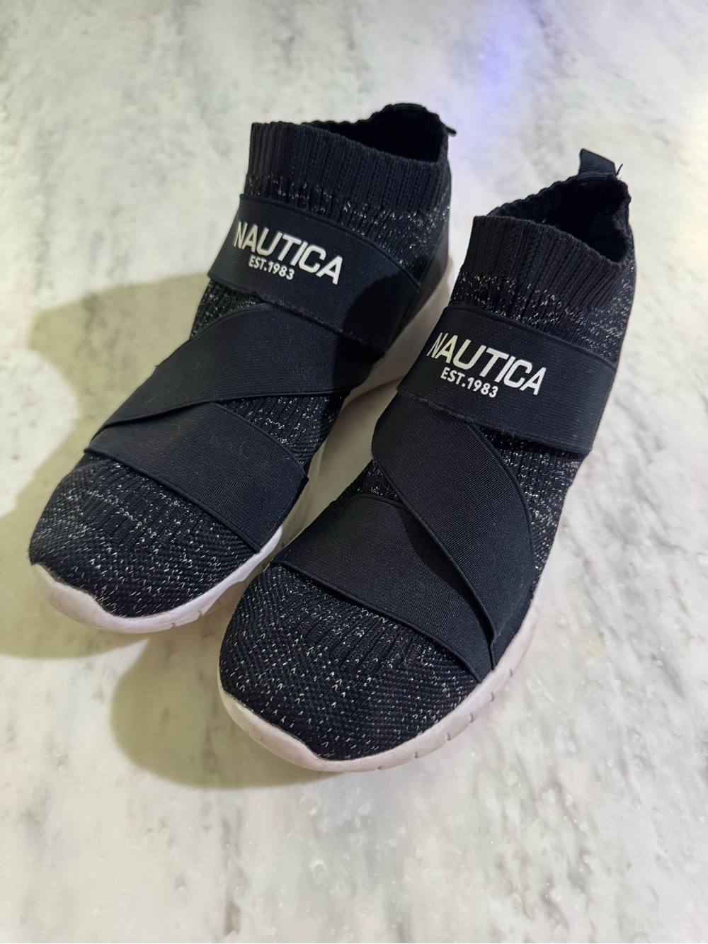 Nautica Navy Classic Nautical Fisherman Easy Slip-On Knit Sneakers 8
